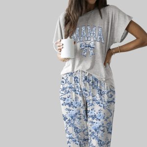 Mama Floral Casual Pajama Set For Women 1