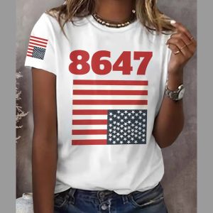 Retro 86 47 Print T Shirt 1