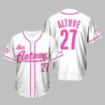 2025 Astros Jose Altuve Throwback White and Pink Jersey Giveaway