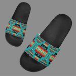 Blue Native Tribes Pattern Native American Slide Sandals