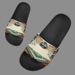 Brown Pattern Breastplate Native American Slide Sandals
