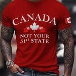 Canada Not Your 51st State Printed Casual Crew Neck T-Shirt