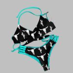 Cowgirl Style Graphic Crossover Bikini Set For Women