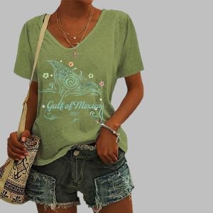 Women's Gulf Of Mexico 1550 Print Casual T-Shirt
