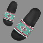 Ethnic Geometric Pink Pattern Slide Sandals