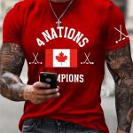 Four Nations Champions Canada Hockey Print Shirt