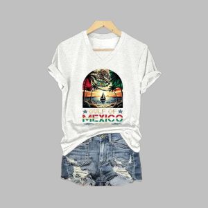 Women's Retro Gulf Of Mexico Est 1550 Print T-Shirt