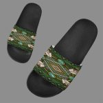 Green Mandala Native American Slide Sandals