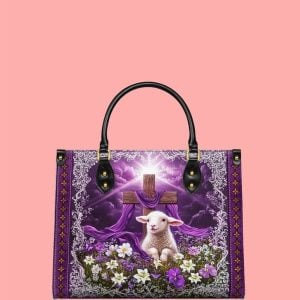 Lamb Of God Cross Leather Handbag