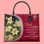 Lilies Of Faith Leather Bag