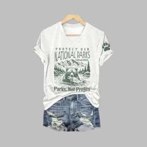 Womens Protect Our National Parks Printed T Shirt 0