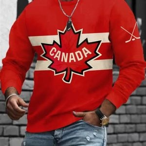 Mens Canada Hockey Print Sweatshirt 1