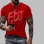 Men's FDT Printed Casual Crew Neck T-Shirt