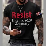 Men's Retro Resist Like It's 1938 Germany Print T-Shirt