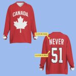 Mike Myers Wearing Canada Never 51 Hockey Jersey