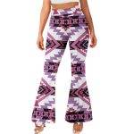 Native American High Waist Flared Slit Yoga Pants