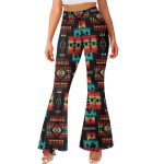 Native American Waist Flared Slit Yoga Pants