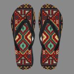 Native Red Yellow Pattern Native American Flip Flops