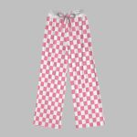 Plaid Contrast Wide Leg Pants