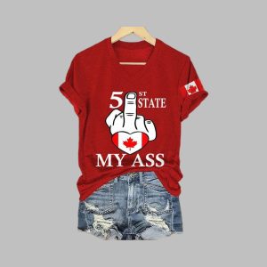Women's 51st State My Ass V Neck Print T-Shirt