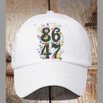 Retro Flowers 8647 Print Baseball Cap
