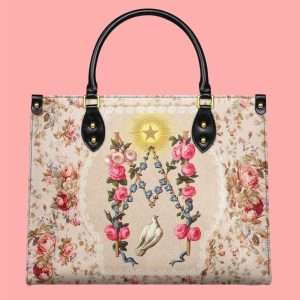 Roses Of The Rosary Leather Bag
