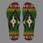 Southwest Green Symbol Native American Flip Flops