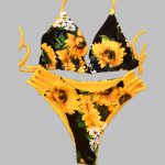 Sunflower Halter Bikini Set For Women