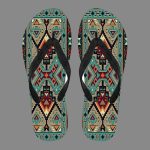 Tribe Blue Pattern Native American Flip Flops