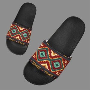 Native Red Yellow Native American Slide Sandals No Link