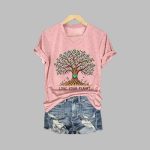 Women's Earth Day Love Your Planet Print V-Neck Shirt