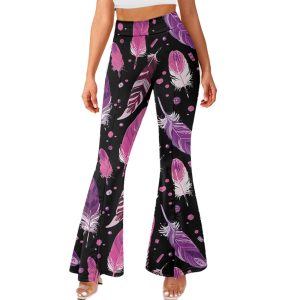 High Waist Flared Slit Yoga Pants