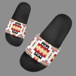 White Native Tribes Pattern Native American Slide Sandals
