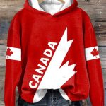 Women'S Canada Hockey Print Hoodie