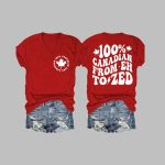 Women's 100% Canadian From Eh To Zeb Print T-Shirt