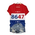 Women's 8647 Printed Round Neck T-Shirt