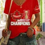 Women's Canada 2025 4 Nations Face Off Champions Shirt