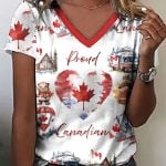 Women's Canada Hockeys Proud Canadians Print T-Shirt