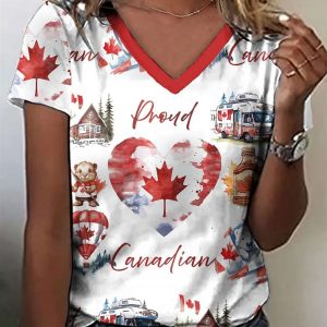 Women's Canada Hockeys Proud Canadians Print T-Shirt