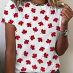 Women's Canadian Maple Leaf Print T-Shirt