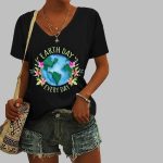 Women's Earth Day Every Day Print Casual T-Shirt