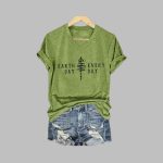 Women's Earth Day Every Day Print V-Neck T-Shirt