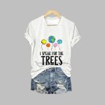 Women's Earth Day Speak for The Trees Print V-Neck T-Shirt