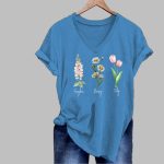 Women's FDT Foxglon Daisy Tulip Flowers Print T-Shirt