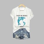 Women's Golfo De Mexico 1550 Print V-Neck T-Shirt