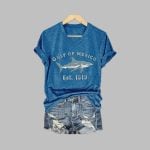 Women's Gulf Of Mexico EST 1519 Printed V Neck T-Shirt