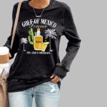 Women's Gulf Of Mexico Print Round Neck Sweatshirt