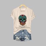 Women's Gulf of Mexico Skull Printed Short-Sleeved T-Shirt
