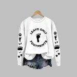 Women's Leave Only Footprints Print Casual Sweatshirt