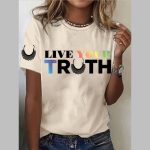 Women's Live Your Turth Black Women Printed Short-Sleeved T-Shirt